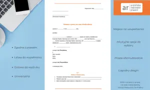 Wzór umowy o pracę na czas nieokreślony, zgodny z prawem, łatwy do wypełnienia.