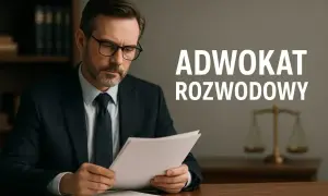 Poważny prawnik w okularach analizuje dokumenty. Dowiedz się, jak zaadresować pismo do adwokata rozwodowego, by skutecznie rozpocząć sprawę.