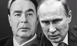 Leonid Breżniew i Władimir Putin, dwie twarze historii, których polityczna doktryna kształtowała losy narodów.
