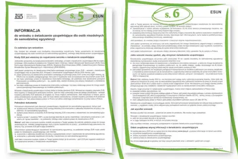 Informacja o świadczeniu uzupełniającym dla osób niezdolnych do samodzielnej egzystencji. ZUS wyjaśnia warunki i dokumenty potrzebne do złożenia wniosku.