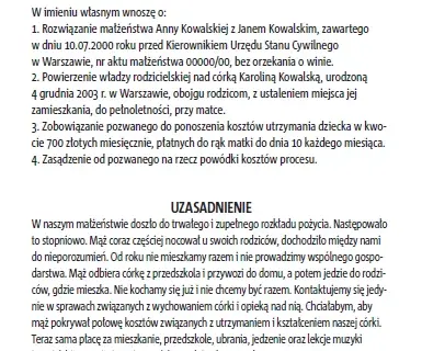 Jak napisać pozew rozwodowy bez orzekania o winie - krok po kroku