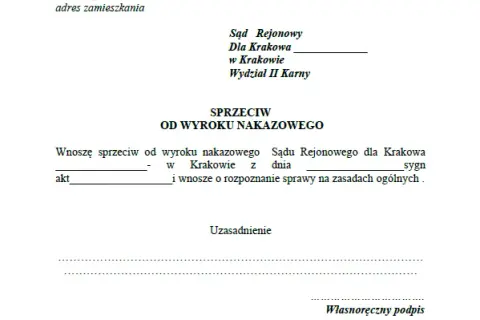 Jak skutecznie napisać sprzeciw od wyroku nakazowego - krok po kroku