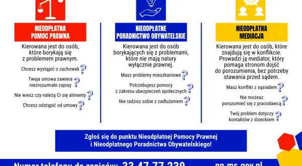 Pomoc prawna, poradnictwo obywatelskie i mediacje dla osób z problemami prawnymi, mieszkaniowymi, zadłużeniem. Rozwiąż swój problem z prawem cywilnym.
