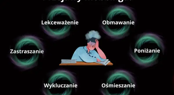 Przejawy mobbingu: lekceważenie, obmawianie, poniżanie, ośmieszanie, wykluczanie, zastraszanie. Zmęczony pracownik.