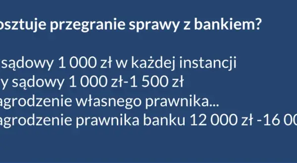 Pozew frankowy ile kosztuje? Koszty sprawy krok po kroku