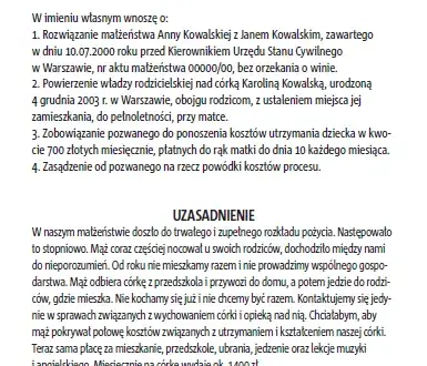 Jak napisać pozew rozwodowy bez orzekania o winie - krok po kroku