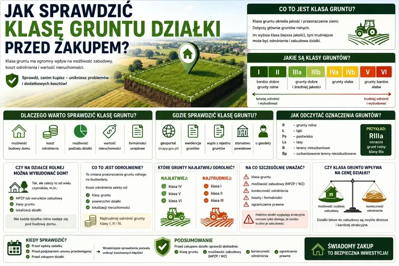 Dowiedz się, jak sprawdzić klasę gruntu przed zakupem. Inicjatywa ustawodawcza dotycząca klasyfikacji gruntów ma wpływ na zabudowę i wartość nieruchomości.