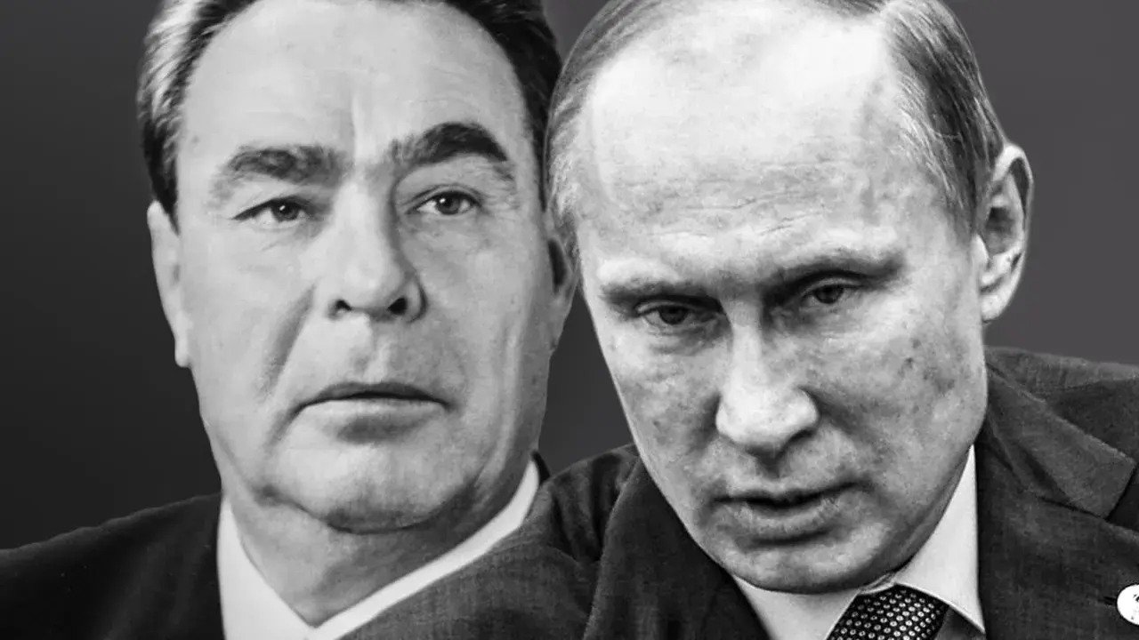 Leonid Breżniew i Władimir Putin, dwie twarze historii, których polityczna doktryna kształtowała losy narodów.