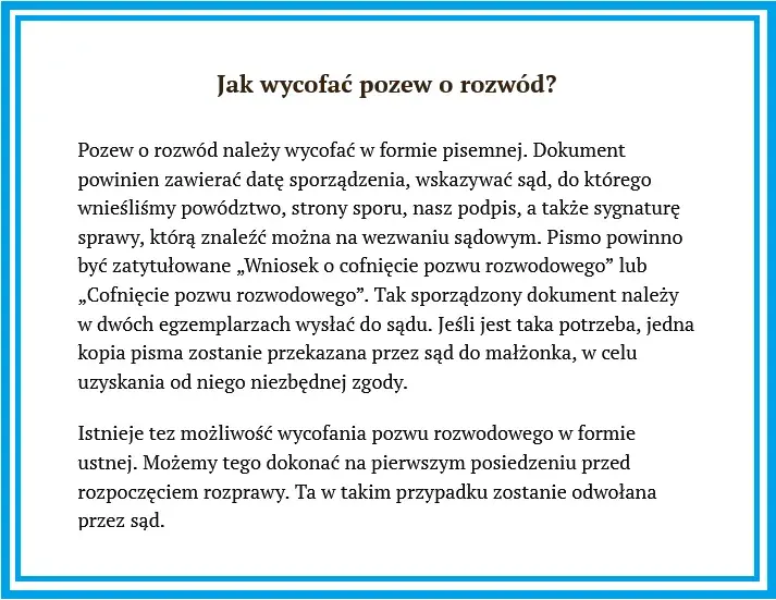 Jak wycofać pozew o rozwód? Procedura i konsekwencje prawne