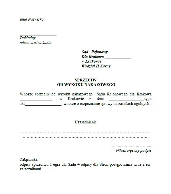 Jak skutecznie napisać sprzeciw od wyroku nakazowego - krok po kroku
