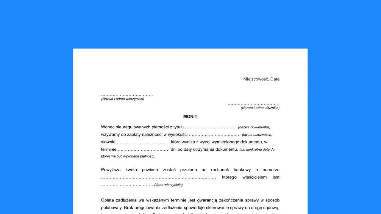 Wezwanie do zapłaty długu, które może być podstawą do cesji. Dokument zawiera dane wierzyciela i dłużnika.