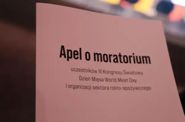 Apel o moratorium od uczestników III Kongresu Światowego Dzień Mięsa World Meat Day.