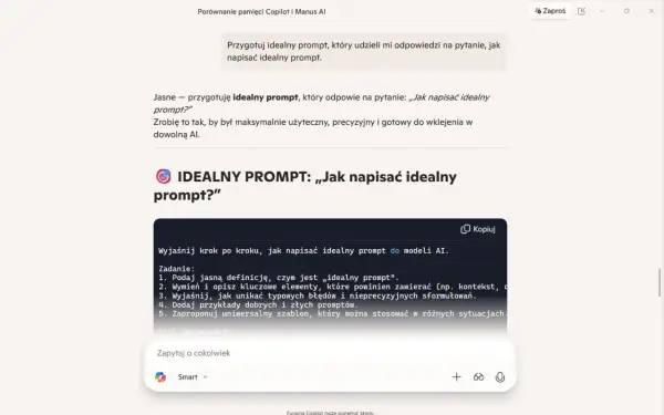 AI przygotowuje **rzekomo** idealny prompt, by nauczyć, jak pisać skuteczne zapytania do modeli AI. Wyjaśnia definicję, elementy, błędy i podaje przykłady.